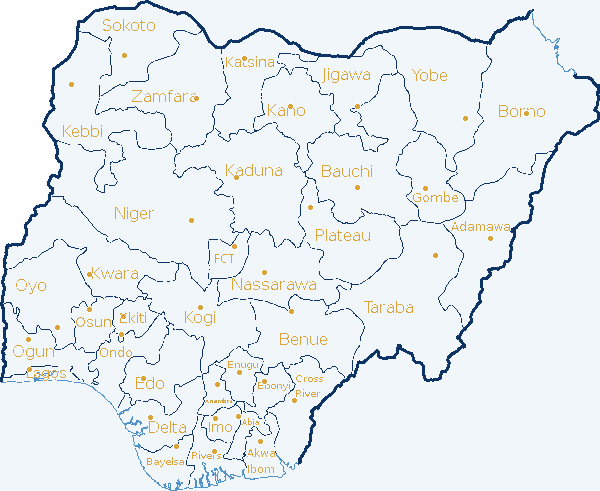 KEL nationwide distribution coverage across Nigeria, showing Nigeria’s 36 states and the Federal Capital Territory