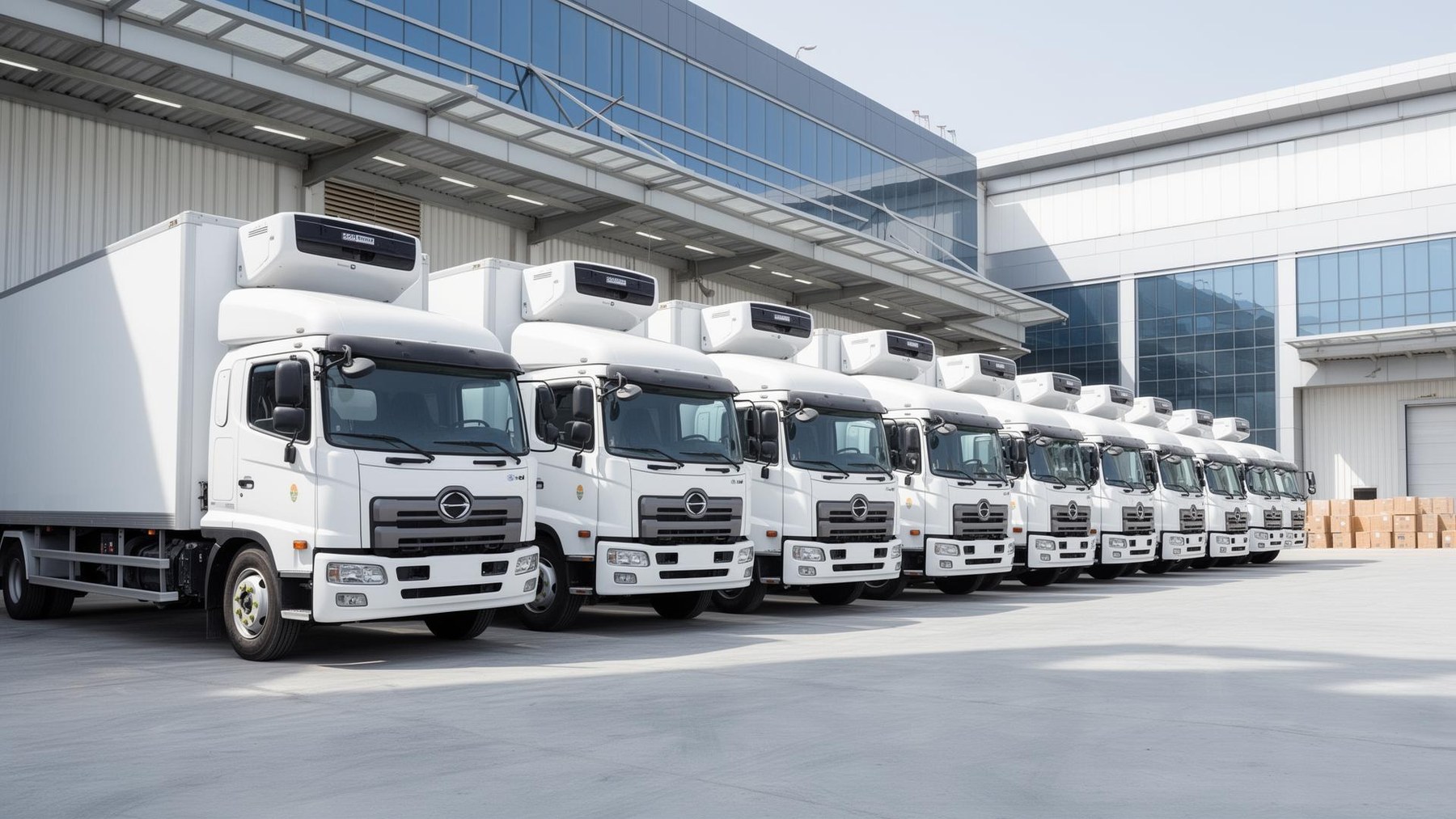 Refrigerated truck fleet in a distribution setting