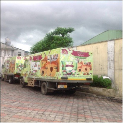 Solina refrigerated distribution trucks associated with KEL International